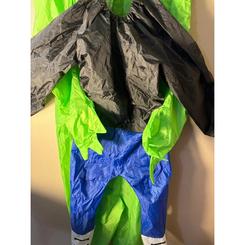 Green Alien Inflatable Costume Adult Halloween Cosplay Blow Up Suit Fan Included